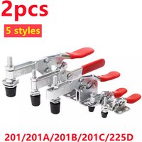 2Pcs Horizontal Toggle Clamp GH-201/201B/201C Quick-Release Clamps Set Heavy Duty Vertical Toggle Clip Woodworking Hand Tool