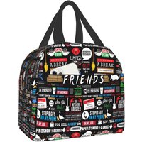 Friends TV Show Collage Insulated Lunch Bag for Women Resuable Cooler Thermal Bento Box Office Picnic Travel Food Lunch Box