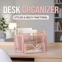 Metal Desk Organizer Pen Holder,80% Space Saving, Office Supplies, Stationery Storage Rack, Gift for Pencils, Scissors, Ruler