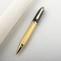 Luxury Grid Metal Ballpoint Pen Black Gold Clip Business Office Writing Pen Gift Pen For Men