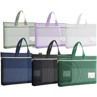Nylon Mesh Mesh Zipper Pouch Bag A3 Transparent Transparent File Bag Portable Large Capacity Document Bag School Office Supplies