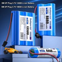 3.7V 5400mAh 18650 Rechargeable Battery 14500 Lithium Ion Battery with SM 2P Plug for RC Helicopter Plane Boat Car Toy Battery