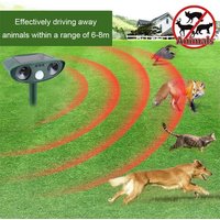 Solar Ultrasonic Animal Repeller LED Flash Dog Cat Repellant Waterproof Garden Animal Deterrent for Farm Yard Protection