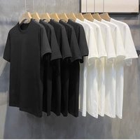 Summer Cotton Solid T-Shirts Mens Basics Oversize O-Neck Tops Black White Soft Short Sleeve Tees Street Comfortable Male Clothes