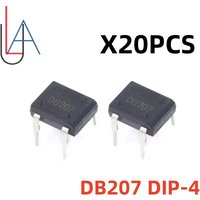 20PCS LUASAMIROB DB207 Bridge Rectifier DIP4 1000V 2A DB207S Power Diode Rectifiers Electronic Components IC