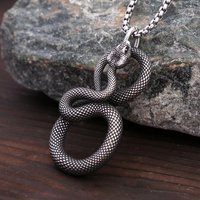 Fashion Vintage Stainless Steel Snake Pendant for Men Women Gothic Animal Necklace Motorcycle Amulet Jewelry Gifts Dropshipping