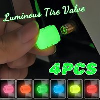 4PCS Luminous Valve Caps Car Fluorescent Tire Valves Cap Glow in The Dark Car Motorcycle Bike Wheel Plug Tyre Hub Cover Decor