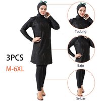 burkini maillots de bains musulmans maillot bain femme hijab femme musulman Maillots de bain pour femmes musulmanes, manches longues, imprimé, modeste, burkini, 3 pièces