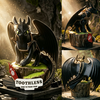 1 Stück 14cm Zahnloser Drache aus dem Film „Drachenzähmen“ PVC-Statue Night Fury Sammlerstück Modell Schreibtisch- und Auto-Dekoration Geschenk.