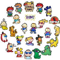 Random 50/100pcs Rugrats Shoe Charm Cartoon for Shoe Accessories Dreations for Sandals Sneaker Classic Clog Kids X-mas Gifts