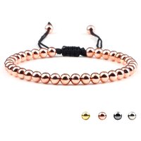 5mm Copper Bead Bracelet Fashion Women Men Handmade Adjustable Rope Charm Wristband Buddhist Yoga Bangle Friendship Jewelry Gift