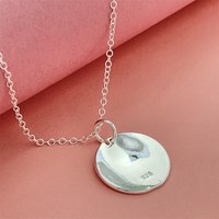925 Sterling Silver Necklace Round Pendant Ladies Simple Fashion Necklace Birthday Party Anniversary Wedding Jewelry Gift