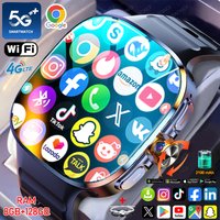 8GB+128GB RAM 4G/3G Smart Watch 2.40 inch AMOLED 2100mah Battery 900W Camera GPS WIFI Google APPS Download Smartwatch Android 10