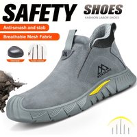 Rubber Sole Safety Work Boots for Men Shoes Steel Toe Safety Shoes Men Anti-Smash Puncture-Proof Indestructible Mining boots