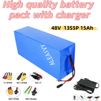 48V 7.5Ah/12.5Ah/15Ah 18650 Lithium Battery Pack 13S5P with BMS, Long Range for 500W 750W Includes 54.6V 2A Li-ion Charger