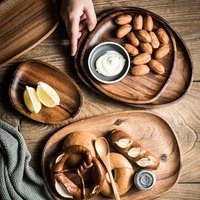 Massivholz Runde Teller Snack Obst Trocken Obst Teller Hochwertige Handgemachte Sushi Tee Tablett Dessert Teller Geschirr