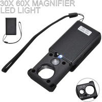 Portable Handheld Magnifying Glass 30X 60X With UV Light And 12 LED For Jewelry Watch Repair Currency Inspection Reading
