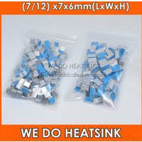 WE DO HEATSINK 50pcs/lot Tiny Small DIY 7 / 12 x 7 x 6mm Heatsink Aluminum Heat Sink Cooler With Blue Thermal Pad