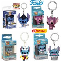 FUNKO POP Disney Angel ELVIS STITCH IN BATHTUB Summer Stitch Keychain Toy TIKI STITCH LILO Vinyl Figure Pocket Pop Keyring Toys