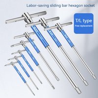 T-Type Hex Torque Wrench Mechanical Workshop Hand Tools elongated Rotating Hexagonal Sliding Rod screwdrivers 2-10mm