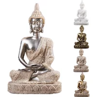 11cm Nature Sandstone India Buddha Statue Fengshui Sitting Buddha Sculpture Figurines Vintage Home Decor Use for Aquarium