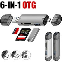 6 In 1 Type C SD TF Card Reader Micro USB Flash Drive Adapter 5Gbps High Speed Transfer Multifunctional Card Reader For Computer