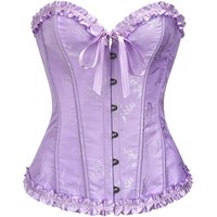 6XL Purple Jacquard Sexy Corselet Feminino Espartilho Corset Plus Size Bustier Top Mujer Steampunk Clothes Women Gothic Korsett