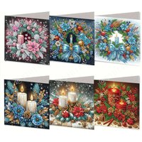 6pcs Diamond Painting Greeting Card Set - Christmas Gift, perfect for sending warm wishes to family and friends