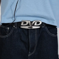 Unisex Nostalgic Design DVD Buckle Belt Men Women Decoration Paired with Jeans Belt Versatile White Black Design Sense Belt