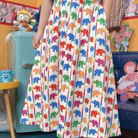 Fairy Colors Elephant Cartoon Y2k Skirt Japan Kawaii Sweet Girls A-LINE Woman Skirts Mid-length Summer Loose Teenages Harajuku