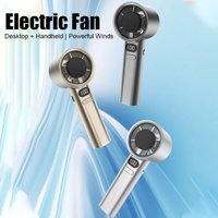 Portable Handheld Fan USB Rechargeable Digital Display Mini Air Cooler Small Electric fan Outdoor Camping Cooling Fans Travel