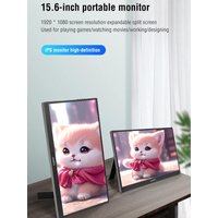 15.6 inch Touch Screen Portable Monitor IPS Second Game Screen Extended Display for Laptop with Bracket For xbox/raspberry Pi