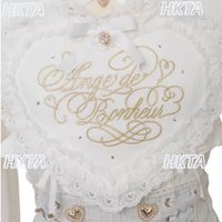 Japanese New Sweet Cute Pink White Lolita Shirts Women Girl Kawaii Lace Big Heart Cross Strap Long Sleeve Blouses Liz Shirt Tops