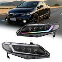 TYPY RGB Headlights for 2006-2011 Honda Civic 4 Door 8th Gen Headlights Assembly Customizable Dynamic Animation