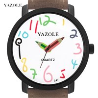 YAZOLE Kinderuhr, kreative Bleistiftzeiger-Quarzuhr, Ledergürtel, modische Sportuhr für Kinder, Jungen, Mädchen, Montre Enfant