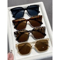 4PCS Unisex Large Frame Retro Style Fashion Glasses Suitable for Daily Matching And Street Photography
