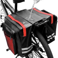 Bike Rear Rack Double Pannier Bag, 30L Waterproof Bicycle Trunk Bag, Bike Pannier Bag with Reflective Trim, for Long Trip