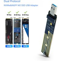 M.2 NVMe NGFF to USB Adapter Dual Protocol NVMe SATA M2 SSD Board USB3.1 10gbps USB A Converter for M2 2230 2242 2260 2280 SSD