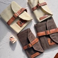 Öl Wachs Leder Bleistift Tasche Wasserdichte Leinwand Vorhaut Karabiner Künstler Student Reise Tragbare Lagerung Tasche Kunst Liefert