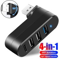 Rotatable USB HUB USB 3.0 Power Adapter USB Splitter 4 Ports Multiple Expander For Computer Laptop MacBook U Disk Data Transfer