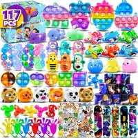 117 Pcs Party Favors Toy Assortment Pop Fidget Toy Pinata Filler Bulk Toys for Kids Birthday Party Present Souvenir Toys Gift