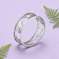 Skyrim Walking Cats Rings Stainless Steel Women's Cute Kitten Ring 2025 Trend Animal Jewelry Birthday Gift for Lover Friends