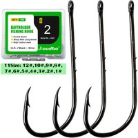 Baitholder Fishing Hooks ,Long Shank Beak Baitholder Hooks,100Pcs Silver/Black ,Bait Holder Jig Fishing Hooks Size:12#-5/0#