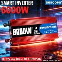 Ultra 6000 W Smart Inverter Universal 12 V/24 V/48 V Eingang für 110 V/220 V Ausgang 6000 W tragbarer Wechselrichter, ideal für Wohnmobile und LKWs