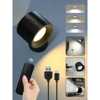 Modern Magnetic Touch LED Wall Lamp Rechargeable 360° Rotation Wireless Remote Control Spotlight For Bedroom Living room decor