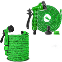 75ft Magic Retractable Garden Hose - Lightweight, leak-proof, with 7-position spray gun, flexible and durable