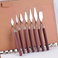 7Pcs/Set Oil Painting Knife Artist Spatula Art Tools stationery Cake baking supplies painting drawing cute Stainless Steel