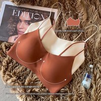 New Seamless Bra for Women, Small Bust, Push-Up and Lift, Thin Wireless Invisible Back Design, Leopard Print Strapless Bra
