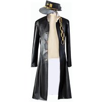 Kujo Jotaro Cosplay Leather Cosplay Costume coat and hat for Halloween Party costume