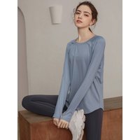 Loose, quick-drying sport tops, women's long-sleeved T-shirts, yoga wear, breathable running and fitness wear, slimming